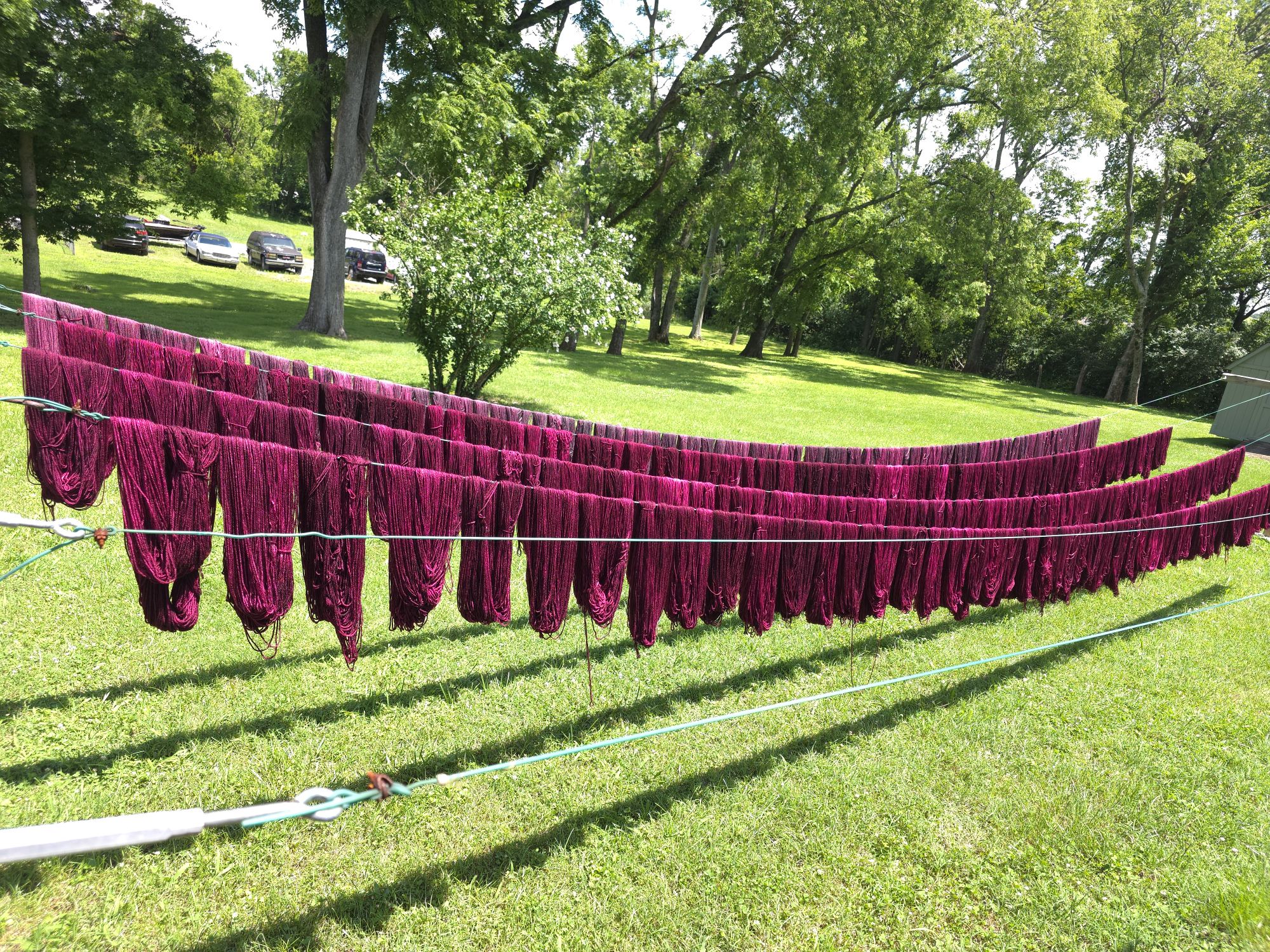 Knitting Notions hand dyed yarn color black cherry